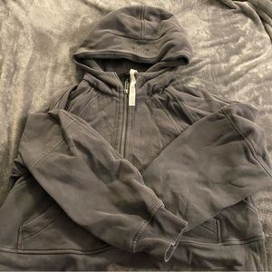 lululemon oversized scuba half zip graphite grey m/L